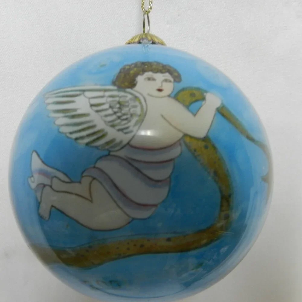 Li Bien Vintage 2001 Christmas Ornament Noel Angel blown glass Holidays w/ Box